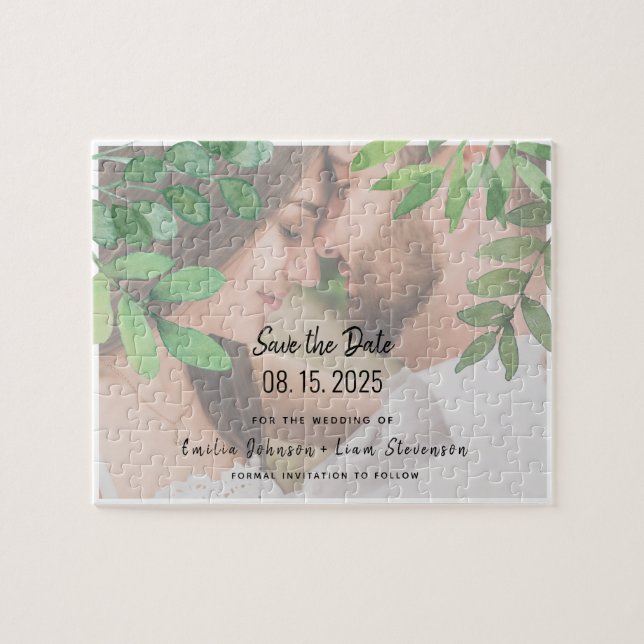 Photo Wedding Save The Date Invitation Jigsaw Puzzle (Horizontal)