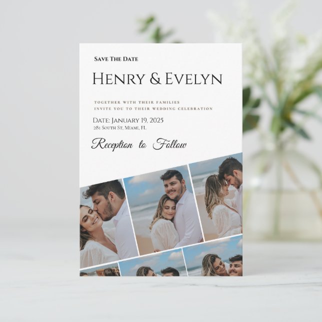 Photo Wedding Save the Date Invite (Standing Front)