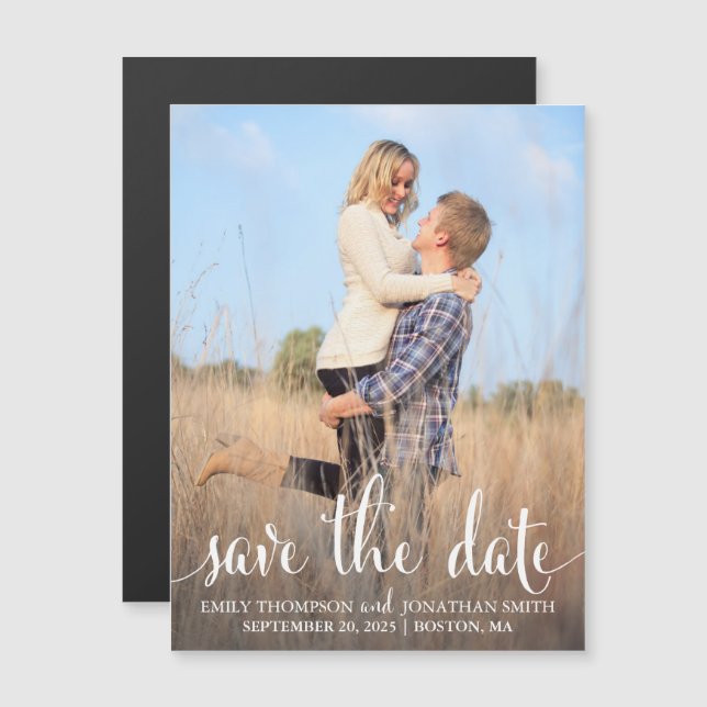 Photo Wedding Save The Date Magnets, One Picture Magnetic Invitation (Front/Back)
