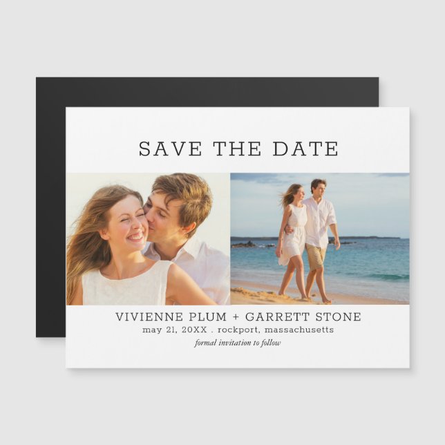 Photo Wedding Save the Date Magnets Two Photo (Front/Back)