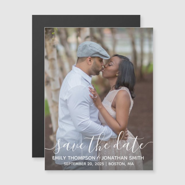 Photo Wedding Save The Date Magnets, Vertical Magnetic Invitation (Front/Back)