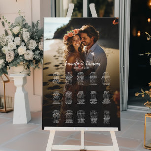 Photo wedding seating chart elegant 15 tables