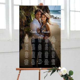 Photo wedding seating chart elegant 19 tables