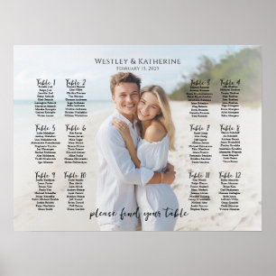 Photo wedding seating chart, modern poster