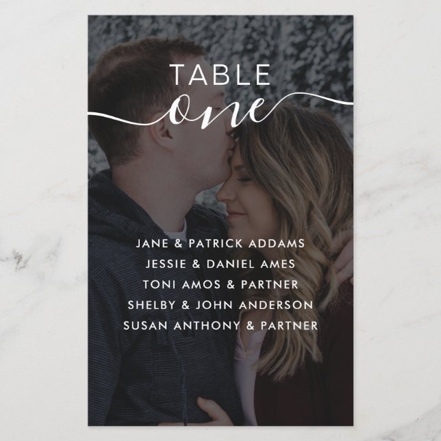 Photo Wedding Table Number 1-10 Seating Chart (Front)