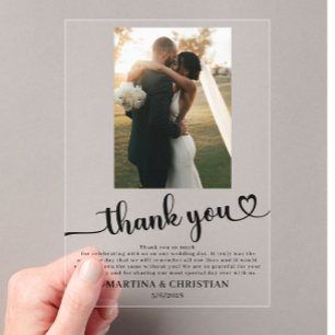 Photo Wedding Thank you Acrylic Invitations