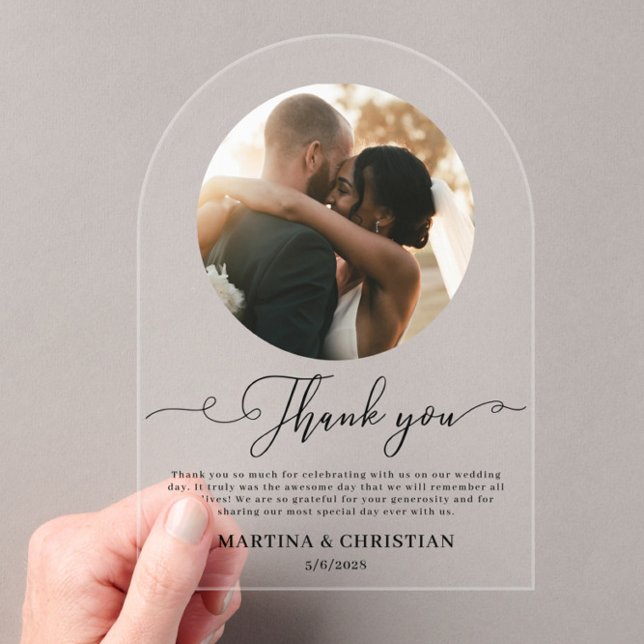 Photo Wedding Thank you Arch  Acrylic Invitations (Creator Uploaded)