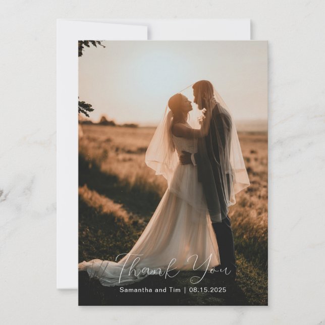 Photo Wedding Thank You Card (Front)