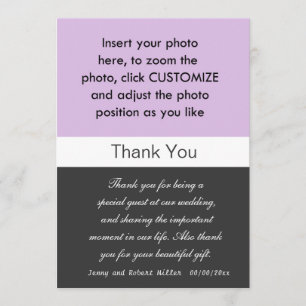 Photo wedding thank you card. card