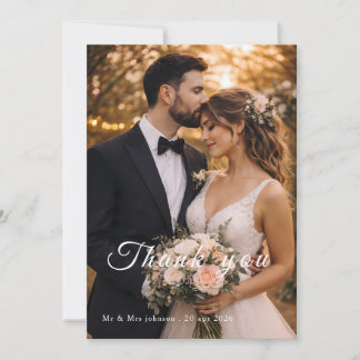 Photo Wedding Thank You Card | Flat Thank You Card