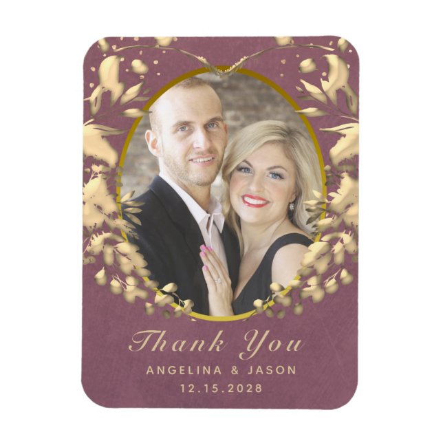 Photo Wedding Thank You Favour Magnet (Vertical)