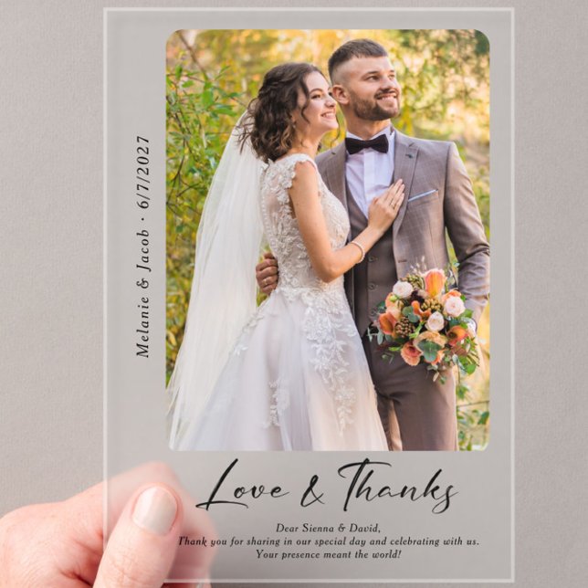 Photo  Wedding Thank you Frosted  Acrylic Invitations (Creator Uploaded)