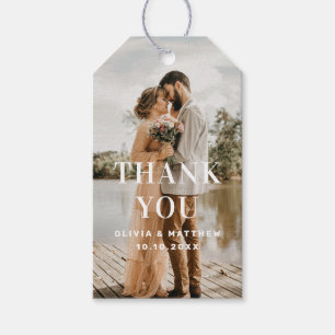 Photo Wedding Thank You Minimalist Elegant Favou Gift Tags