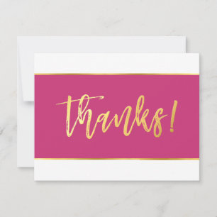 PHOTO WEDDING THANK YOU modern hot pink gold