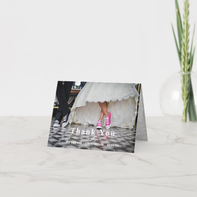 Photo Wedding Thank You Note Card (Front)