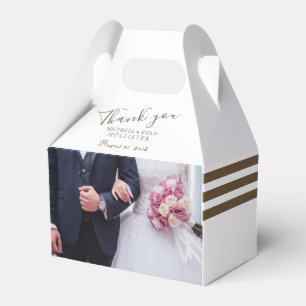 Photo Wedding Thank you Personalizable Stripe Favour Box