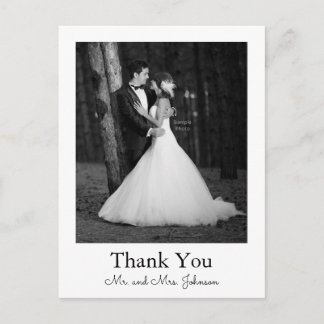 Photo Wedding Thank You Postcard