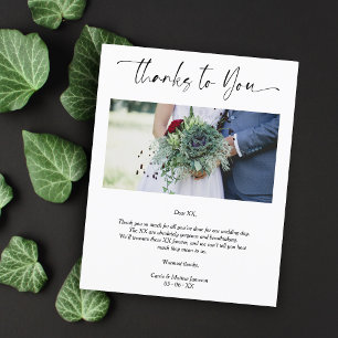 Photo Wedding Thanks Suppliers Whimsical Script