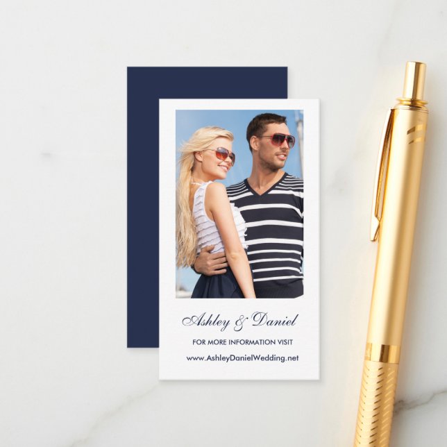 Photo Wedding Website Insert Card  - Choose Colour (Front/Back In Situ)