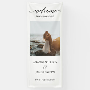 Photo Wedding Welcome Calligraphy Script Banner