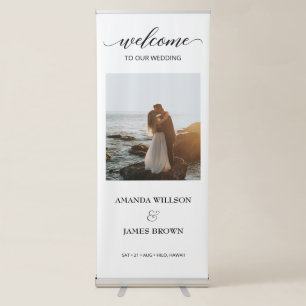 Photo Wedding Welcome Calligraphy Script Retractable Banner