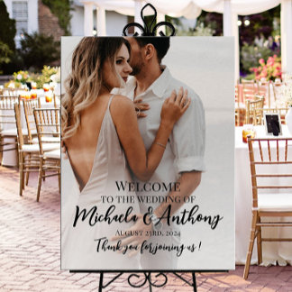Photo wedding welcome sign