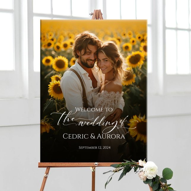 Photo wedding welcome sign & elegant calligraphy  (Creator Uploaded)