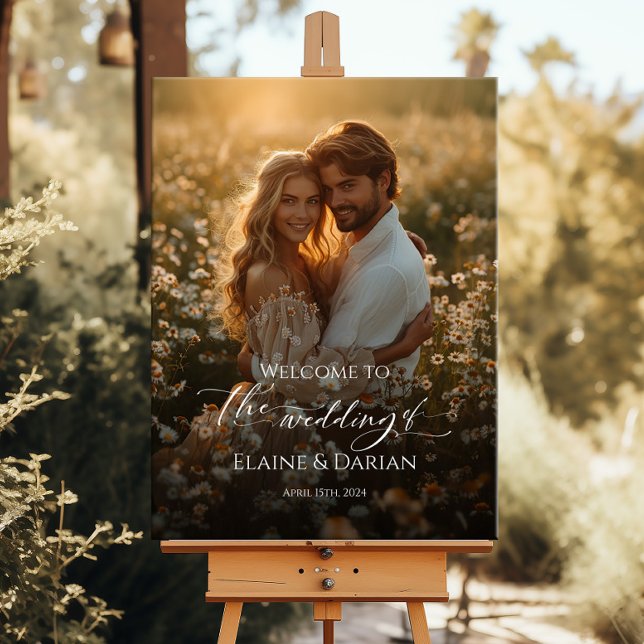 Photo wedding welcome sign elegant calligraphy (Creator Uploaded)