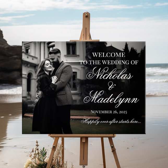 Photo wedding welcome sign elegant calligraphy (Creator Uploaded)