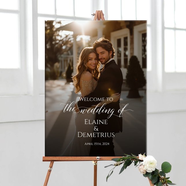Photo wedding welcome sign & elegant calligraphy (Creator Uploaded)