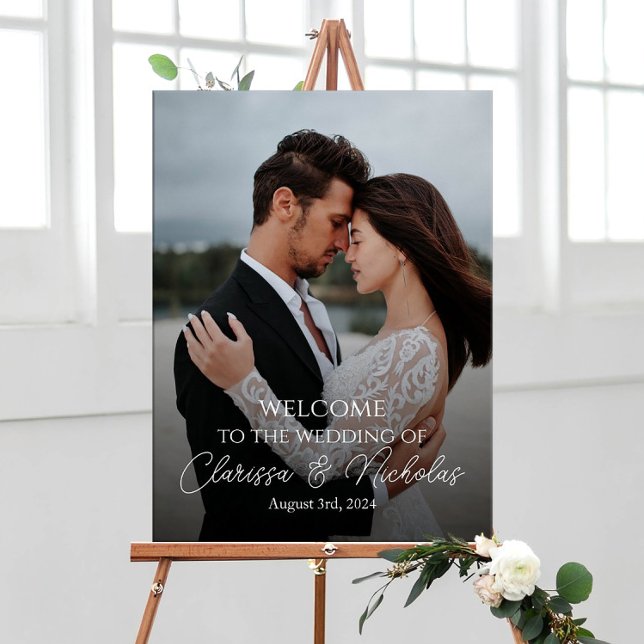Photo wedding welcome sign fully customisable  (Creator Uploaded)