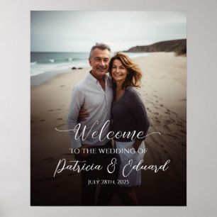 Photo wedding welcome sign modern calligraphy