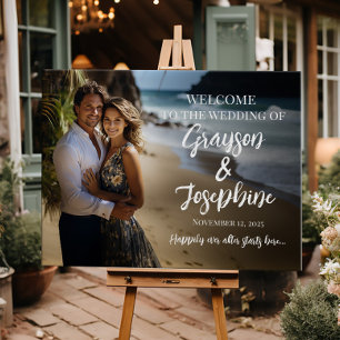 Photo wedding welcome sign modern calligraphy