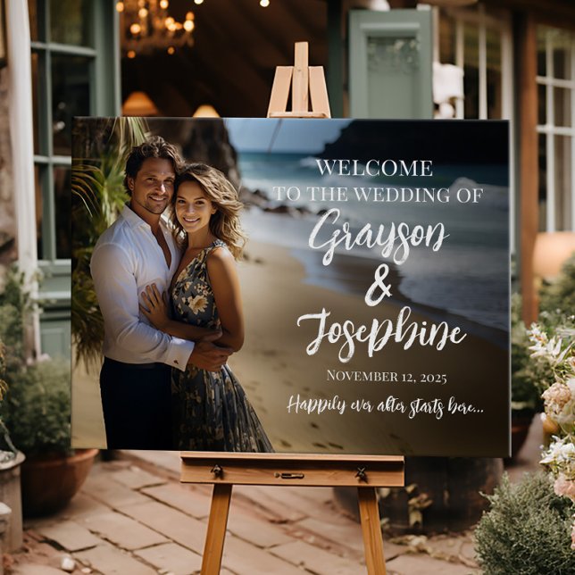 Photo wedding welcome sign modern calligraphy (Creator Uploaded)