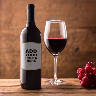 photo wedding wine label