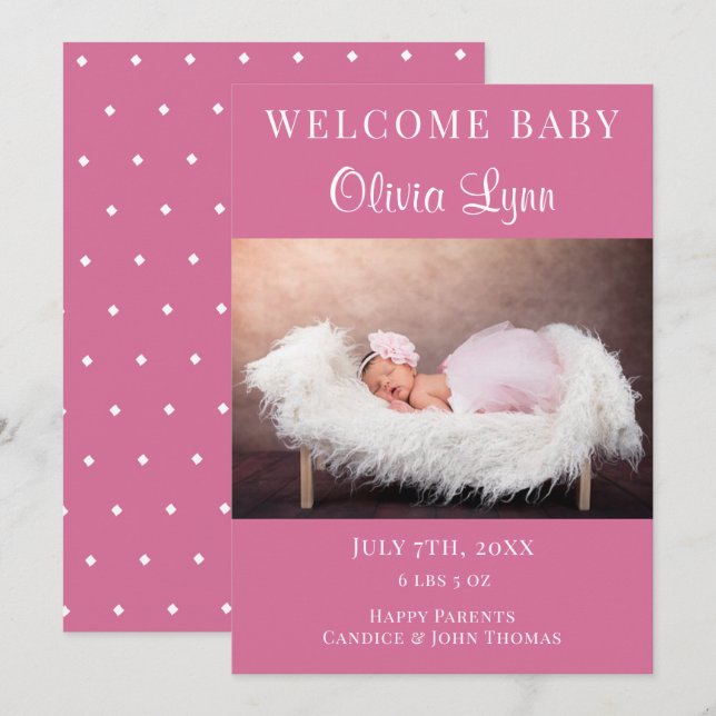 Photo Welcome Baby Announcement (Front/Back)