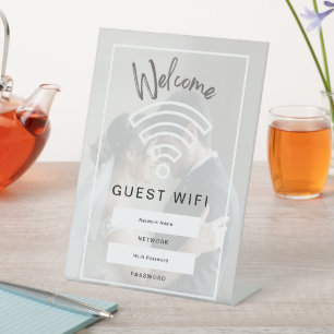 Photo Welcome Guest Wifi Password  Pedestal Sign