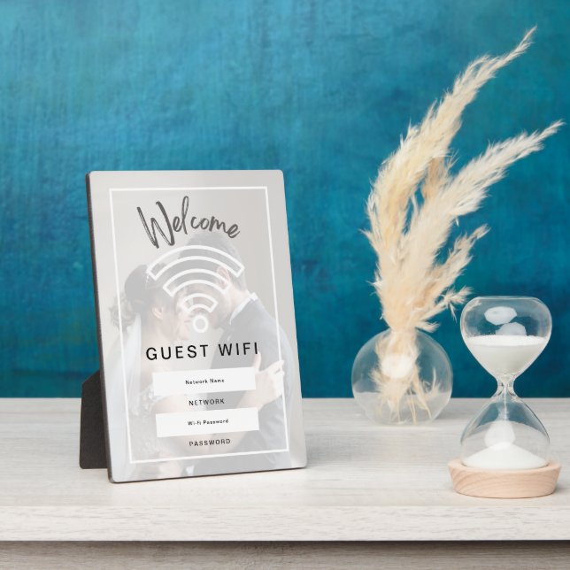 Photo Welcome Guest Wifi Password  Plaque (Side)
