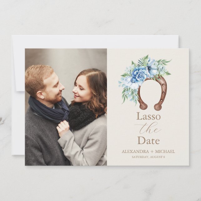 Photo Western Country Bohemian Floral Wedding Save The Date (Front)