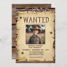 Photo Western Fun Wanted Poster Any Age Birthday