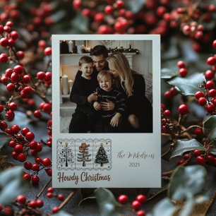 Photo Western Howdy Cowboy Christmas Holiday Card