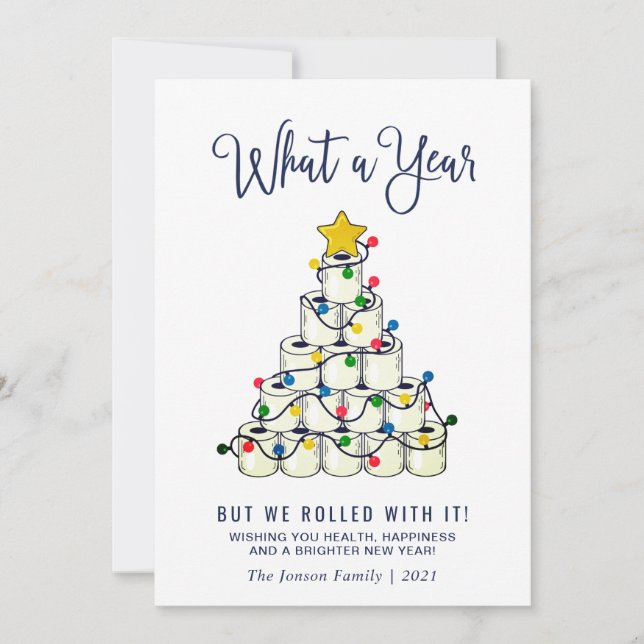 PHOTO What a Year Christmas Greeting Holiday Card (Front)