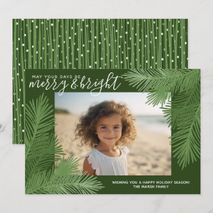 Photo Whimsical Branches Calligraphy Christmas Holiday Card