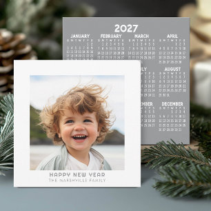 Photo white border HNY and 2027 Calendar Holiday Card