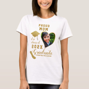 Photo White Gold Proud Mum Class of 2023 Graduate T-Shirt