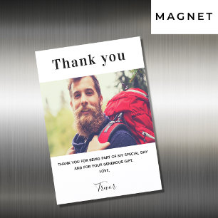 Photo white guy luxury thank you card magnet