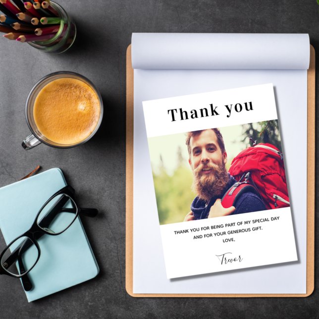 Photo white guy man thank you card (Creator Uploaded)