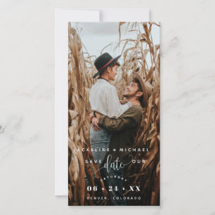 Photo White Script Wedding Save The Date Bookmark