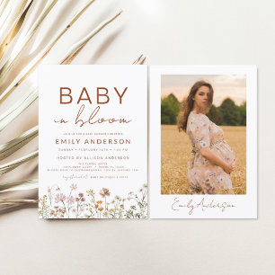 Photo Wildflower Baby in Bloom Baby Shower Flyer