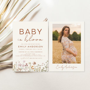 Photo Wildflower Baby in Bloom Baby Shower Invitation